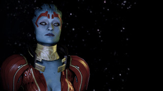 Blue face red hair astronaut - a red collar free wallpaper