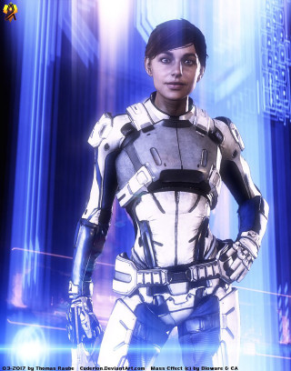Futuristic man suit columns lights - futuristic free wallpaper
