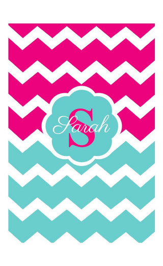 Pink blue chevron monogrammed background - color scheme free wallpaper
