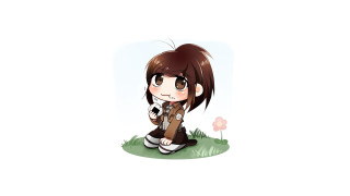 Girl sitting ground cellphone flower - her hand and a flower free wallpaper
