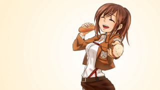 Woman brown jacket donut smile - a donut free wallpaper