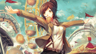 Woman carnival ferriswheel artist aya - a ferris wheel free wallpaper