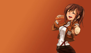 Woman brown jacket clock closed - a brown background free wallpaper