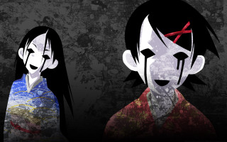 Anime characters blood knife mouth - a bloody face free wallpaper