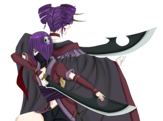 Anime couple purple hair black - black hair free wallpaper