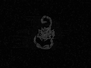 Black white scorpion black background - logo free wallpaper