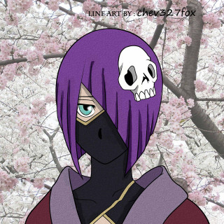 Cartoon character purple hair skull - an anime drawing free wallpaper