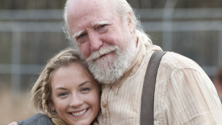 Woman hugging older man smiling - a beard and a beard free wallpaper