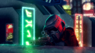 Futuristic city night neon lit - derek zabrocki free wallpaper