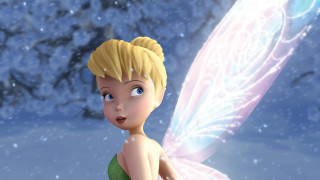 Fairy green dress white wings - a snowy day free wallpaper