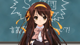 Girl long hair chalkboard writing - a chalkboard free wallpaper
