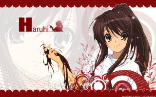 Girl longhair whiteshirt redwhite background - aimitsu free wallpaper for desktop