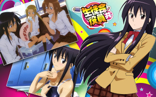 Anime girls man suit tie - poster art free wallpaper