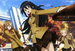 Girls school uniforms autumn leaves - a group of girls free wallpaper
