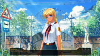 Girl uniform street sign building - character portrait free wallpaper