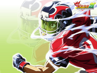 Football player running green background - art free wallpaper