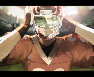 Football player helmet hands closed - a football player free wallpaper