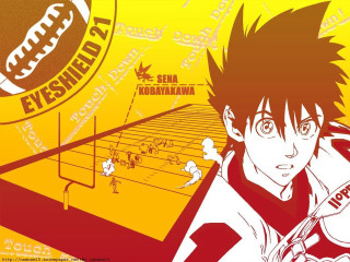 Anime character yellow red background - visual free wallpaper