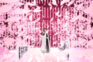 Woman white dress pink background 2 - a pattern of flowers free wallpaper