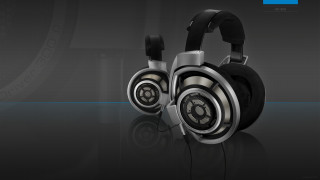 Headphones black background blue white 2 - new objectivity free wallpaper