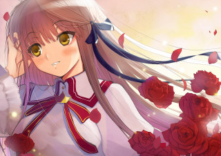 Anime girl long hair bow 8 - long hair and a bow free wallpaper