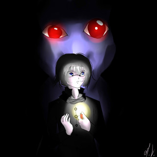 Girl holding light dark red - an anime drawing free wallpaper