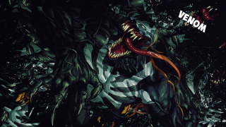 Monster sharp teeth neon ribbon - its neck free wallpaper