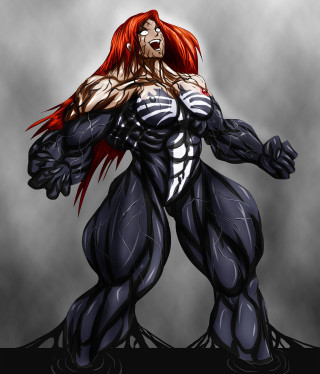 Female monster red hair skeleton - dark free wallpaper