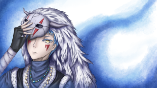 Weird mask furry animal head - a drawing of a person free wallpaper