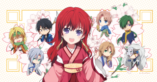 Anime red hair blue eyes 3 - wearing free wallpaper