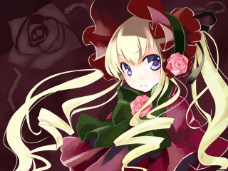 Anime girl blonde hair rose - a rose free wallpaper