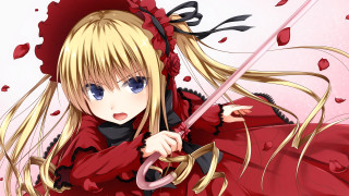 Woman red dress pink umbrella - bloodborne free wallpaper