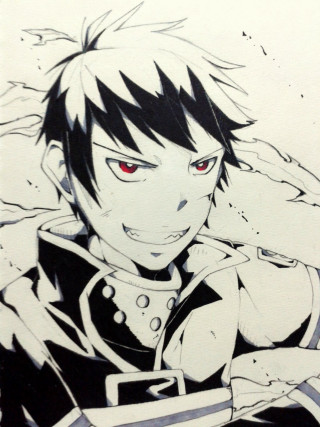 Man red eyes black white - a drawing of a man free wallpaper