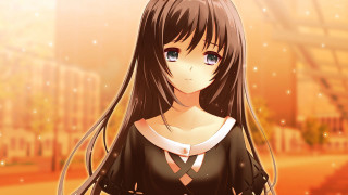 Girl long hair black shirt 6 - anime art free wallpaper for desktop