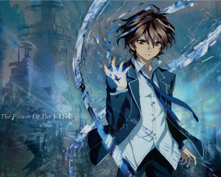 Man blue jacket sword blue - a white circle free wallpaper