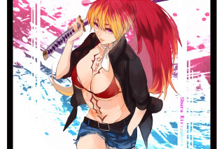 Woman sword jacket shoulder heroic - a manga drawing free wallpaper for desktop