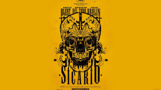 Yellow poster skull front back - a skull free wallpaper
