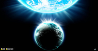 Blue earth bright halo light - a blue earth free wallpaper