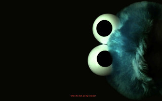 Fake eyes black white blue - fake free wallpaper
