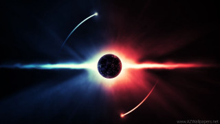 Black hole red blue light 3 - christopher balaskas free wallpaper