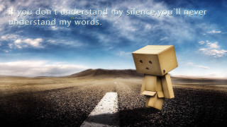 Cardboard character desert road sky - famous free wallpaper
