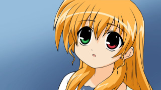 Anime girl blonde green eyes - eye free wallpaper