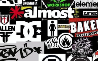 Collage stickers logos wall room - sticker free wallpaper