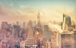 City skyline tall buildings cloudy - tall building free wallpaper