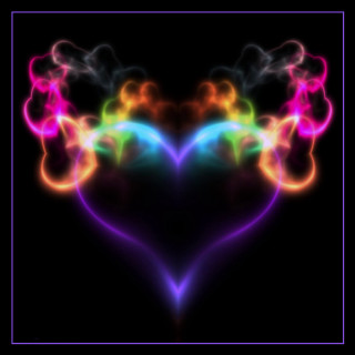 Heart shaped colorful smoke black - frame free wallpaper