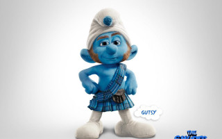Blue cartoon white hat smile - a white hat free wallpaper