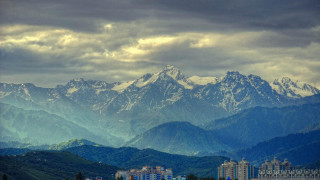 Mountain range city cloudy sky - edi rama free wallpaper