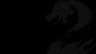 Black dragon black background white - left free wallpaper