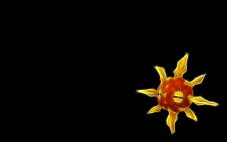 Red yellow object black background - sun free wallpaper for desktop