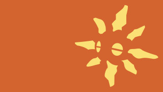 Yellow orange sun design black - logo free wallpaper